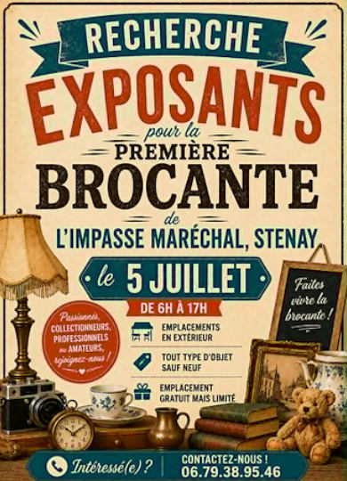 Recherche exposants pour brocante le 5 juillet à Stenay